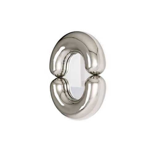 Specchio murale Zodiac Bumper Small ceramica argento metallo / Ceramica - L 55 x H 70 cm - Moustache - Argento - Ceramica, Vetro