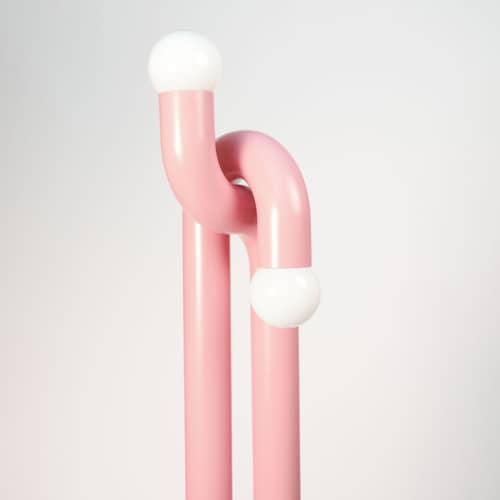Stehleuchte Modulation metall rosa / H 185 cm - Axel Chay - Rosa - Glas, lackierter Stahl