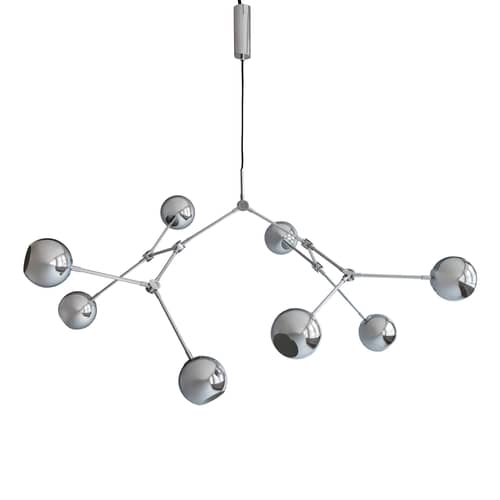 Suspension Drop Globe métal argent / 150 x 120 x H 85 cm - 101 COPENHAGEN - 150 x 120 cm / Chromé - Fer