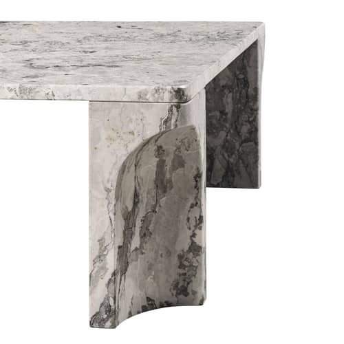 Table basse Doric marbre gris / 80 x 80 cm - Gubi - Marbre gris orage - Marbre