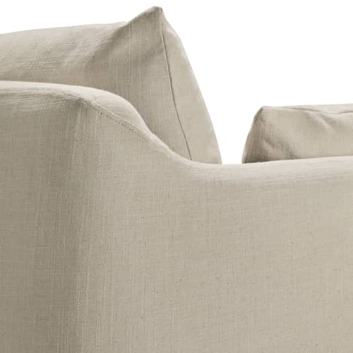 Canapé 2 places Weave tissu blanc / L 200 cm - Ethnicraft - Blanc os -  Plumes, Contreplaqué, Tissu