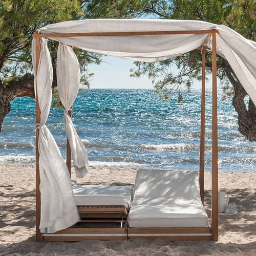 Set de 2 matelas pour bain de soleil double Essenza - Ethimo - Set 2 matelas / Ivoire - Tissu