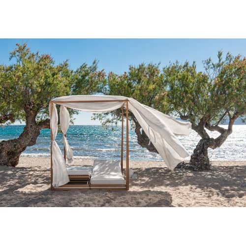 Set de 2 matelas pour bain de soleil double Essenza - Ethimo - Set 2 matelas / Ivoire - Tissu