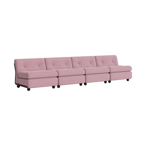 Sofa Amanta textil rosa / 4-Sitzer - L 317 cm / Neuauflage 1966, Mario Bellini - Hay - Rosa (Stoff) - Gewebe, Recyceltes ABS, Schaumstoff