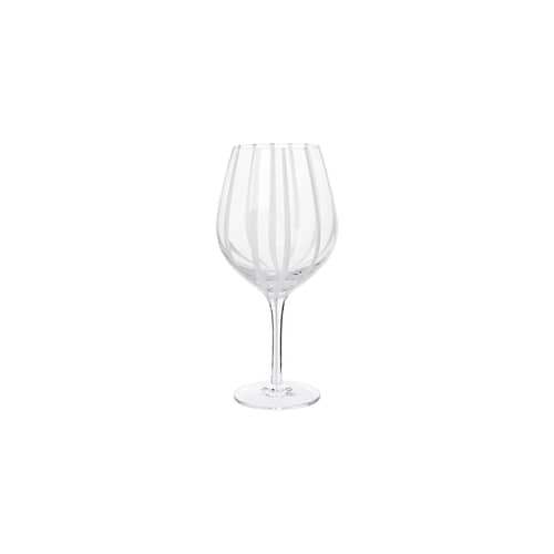 Bicchiere da vino Stripe vetro bianco / 65 cl - BROSTE COPENHAGEN - Bianco a strisce - Vetro soffiato a bocca