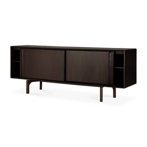 Buffet Flow bois marron / L 224 x H 82 cm - 2 portes coulissantes - Ethnicraft - L 224 cm - Acajou massif