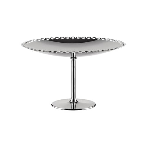 Edges Cake plate metal - Alessi - Polished steel - Polished stainless steel
