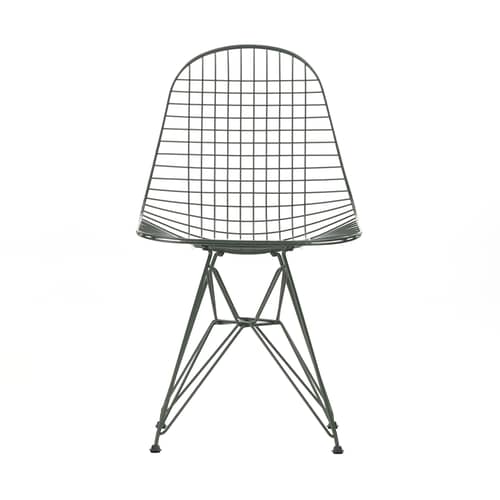 Wire Chair DKR Colours Chair metal green / By Charles & Ray Eames, 1951 - Vitra - Dark green - Epoxy lacquered steel