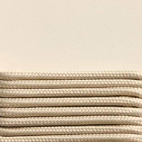 Fauteuil bas Palissade Cord blanc / Corde tissu recyclé - Hay - Blanc crème - Acier laqué époxy, Corde tissu polyester recyclé