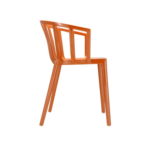 Fauteuil empilable Venice plastique orange - Kartell - Orange rouille brillant - Technopolymère thermoplastique recyclé