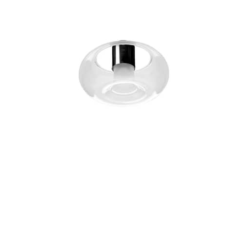Applique Fontanella Medium / Plafonnier - Ø 26 cm - Fontana Arte - Noir - Métal galvanisé, Verre borosilicate soufflé