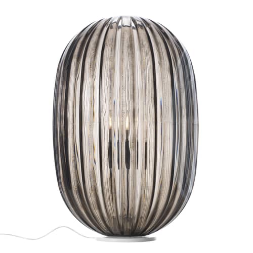 Lampada da tavolo Plass materiale plastico grigio / Ø 34 x H 51 cm - Foscarini - Grigio - Acciaio, policarbonato