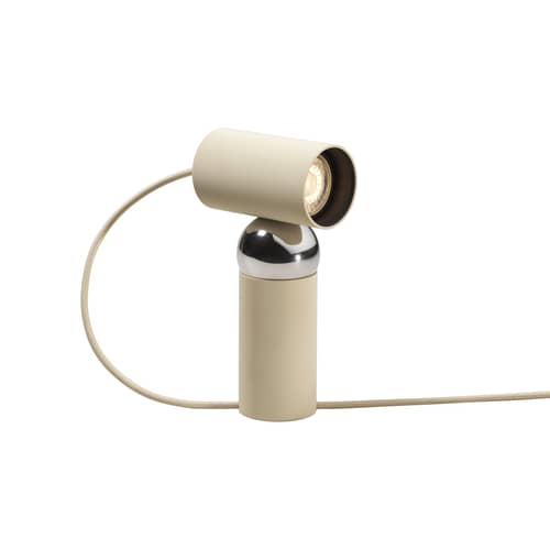 Lampe de table Bilboquet plastique beige / Orientable - Flos - Lin - Acier, Polycarbonate