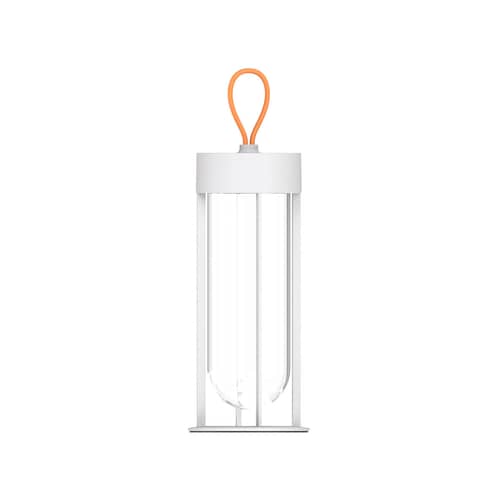 Lampe extérieur sans fil rechargeable In Vitro Unplugged LED métal verre blanc / By Starck - Flos - Blanc - Aluminium, Verre borosilicaté