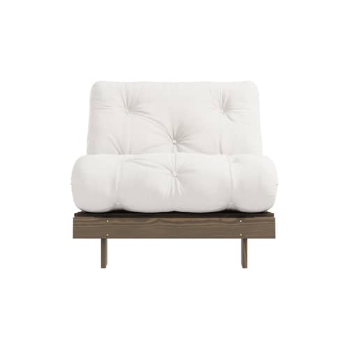 Fauteuil convertible Roots / Dormeuse & lit d\'appoint - 3 positions / Structure marron - KARUP DESIGN - Naturel 701 / Bois marron - Fibres recyclées mélangées, Mousse, Pin massif certifié FSC laqué, Tissu