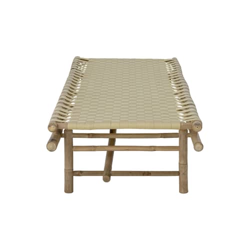 Méridienne Vida tissu beige bois naturel / 190 x 70 cm - Bambou - Bloomingville - Bambou & beige - Bambou, Tissu