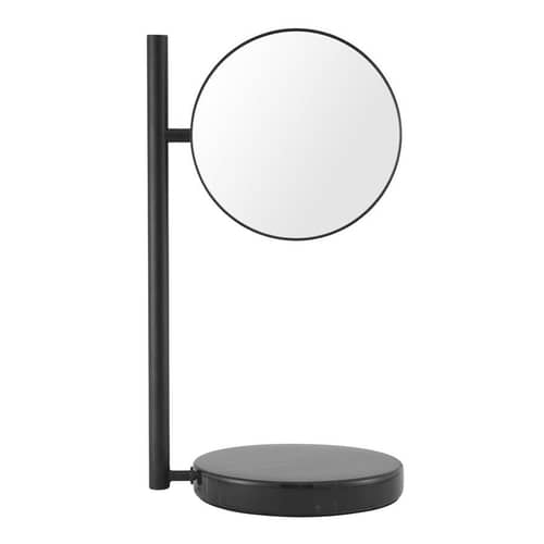Miroir à poser Pose métal marbre noir / Miroir grossissant orientable - Normann Copenhagen - Noir - Acier, Marbre, Verre