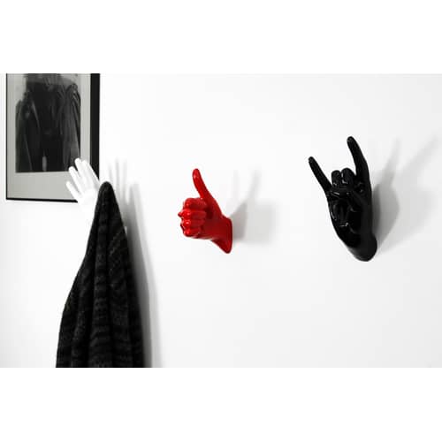 Patère Hand Job - WAVE plastique orange / Résine - fait main - Thelermont Hupton - Orange - Résine laquée