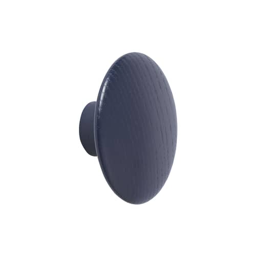Patère The Dots Wood XS / Bois - Ø  6,5 cm - Muuto - Bleu nuit - Frêne teinté