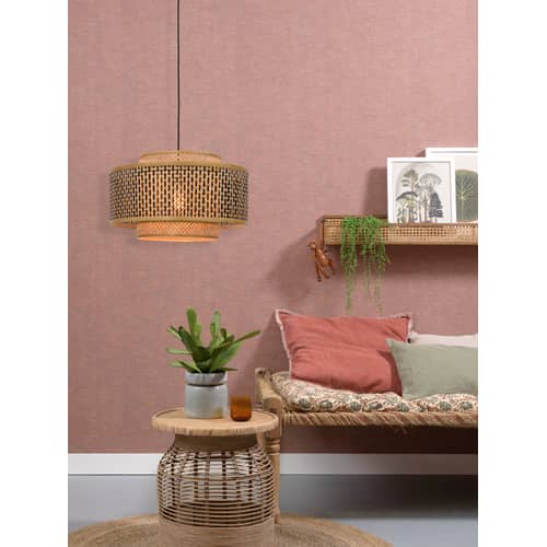 Pendelleuchte Bhutan Large holz natur / Bambus - Ø 50 x H 30 cm - GOOD&MOJO - Natur & schwarz - Bambus