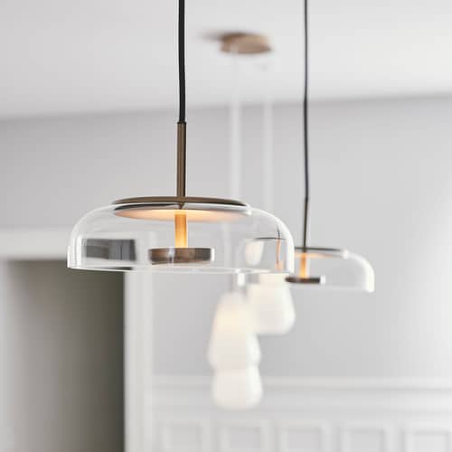 Pendelleuchte Blossi LED glas gold / Ø 23 cm - NUURA - Messing / Transparent - Metall, mundgeblasenes Glas