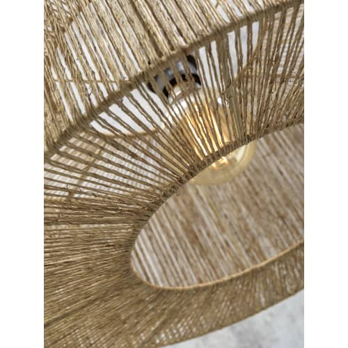 Plafonnier Iguazu Small / Jute - Ø 50 x H 22 cm - GOOD&MOJO - Naturel / Noir - Jute