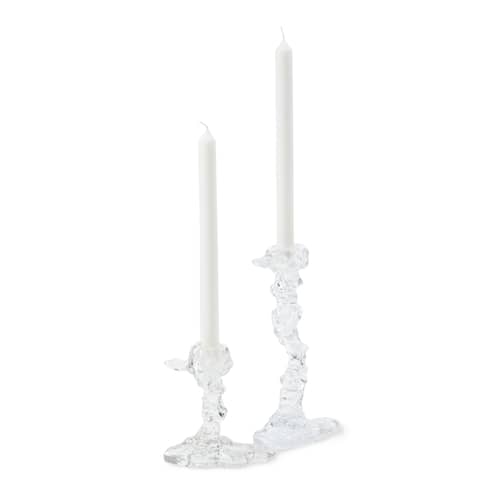 Portacandela Drip Glass Small vetro trasparente / H 14 cm - Pols Potten - H 14 cm / Trasparente - Vetro