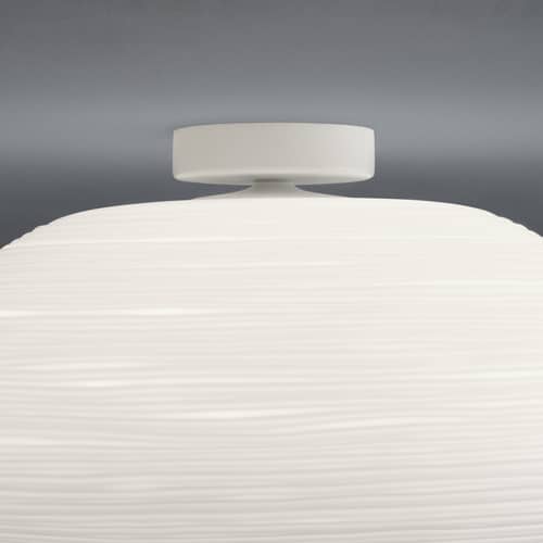 Plafoniera Rituals 2 vetro bianco / Ø 34 x H 21 cm - Foscarini - Bianco / Ø 34 x H 21 cm - metallo laccato, Vetro soffiato a bocca
