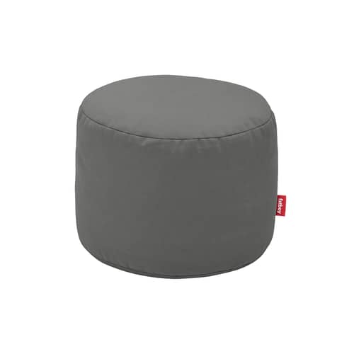 Sitzkissen Point Canvas textil grau / Recycled - Ø 50 cm - Fatboy - Kohlegrau -  Micro-billes EPS, Recyceltes Polyester