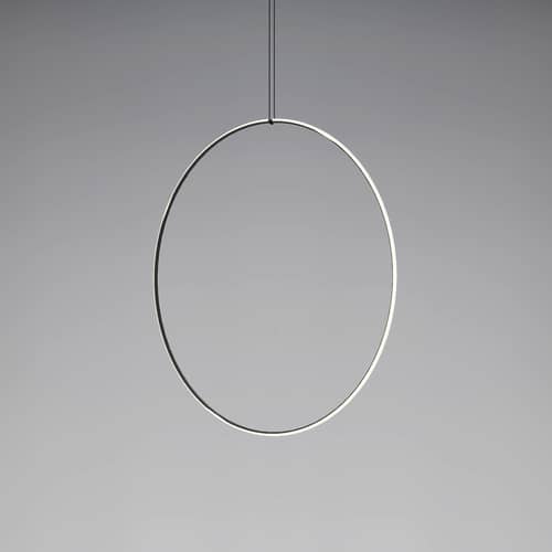 Suspension Arrangements 5 LED métal blanc noir / Ø 100 cm - Flos - Noir & Blanc - Aluminium peint, Polycarbonate
