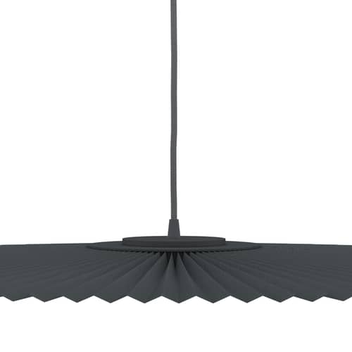 Suspension Carmen Medium tissu gris / LED - Ø 90 cm - Hartô - Gris ardoise - Métal peint, Textile contrecollé sur PET