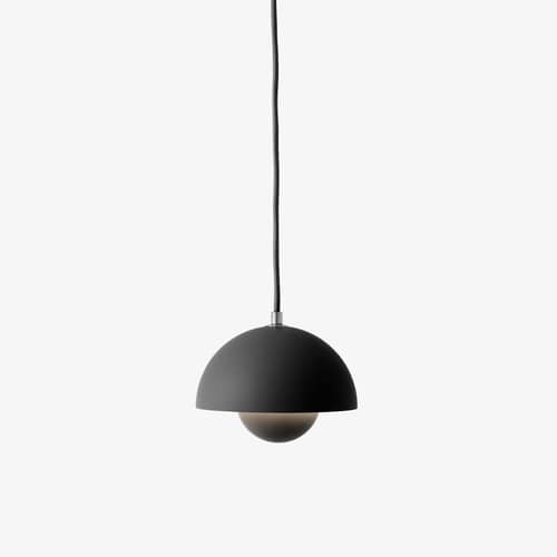 Suspension Flowerpot VP10 métal noir / Ø16 cm - By Verner Panton, 1969 / Seconde vie - &tradition - Noir mat - Acier laqué