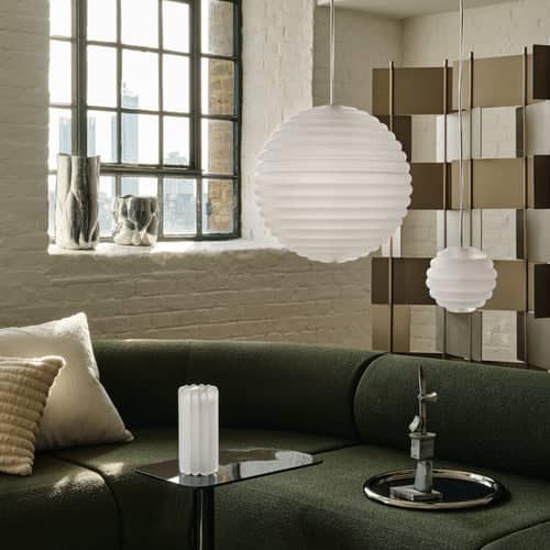 Suspension Press Mini Sphere / LED -  Ø 14,5 cm - Tom Dixon - Givré - Verre pressé