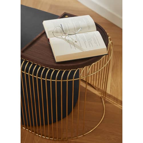 Table d\'appoint Curva / 34 x 48 x H 45 cm - AYTM - Laiton - Acier