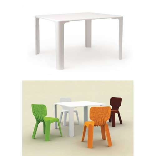 Table enfant Linus   120 cm x 75 cm - Magis - Blanc - MDF finition polymère, Polypropylène