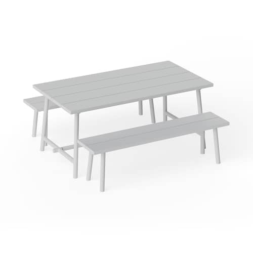 Table rectangulaire Fred\'s métal gris / 170 x 90 cm - 6 personnes - Fatboy - Gris clair - Aluminium