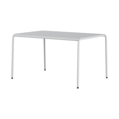 Table rectangulaire Panorama métal gris / 130 x 90 cm - 4 à 6 personnes - TIPTOE - Gris Craie - Acier thermolaqué