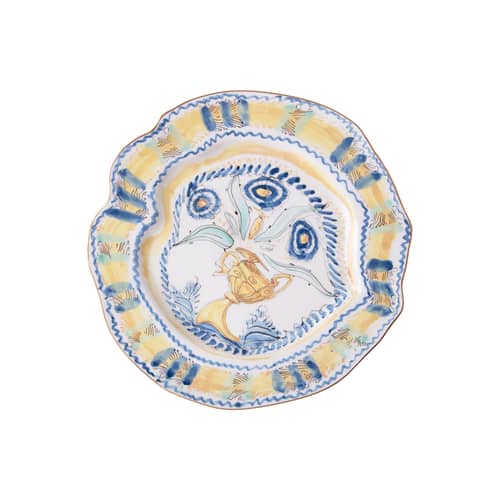 Assiette Classics on Acid - Spanish yellow céramique jaune bleu / Ø 28 cm - Seletti - Spanish yellow - Porcelaine fine