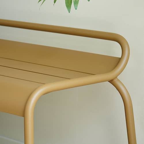 Banc empilable Luxembourg métal jaune / Compact - 2 places / L 90 cm - Fermob - Pain d\'épices - Aluminium