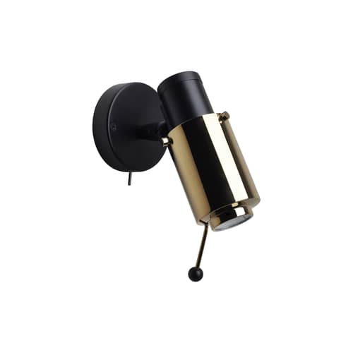 Applique Biny Spot LED    / Réédition 1955 - Avec interrupteur - DCW éditions - Noir / Tube doré - Acier, Aluminium