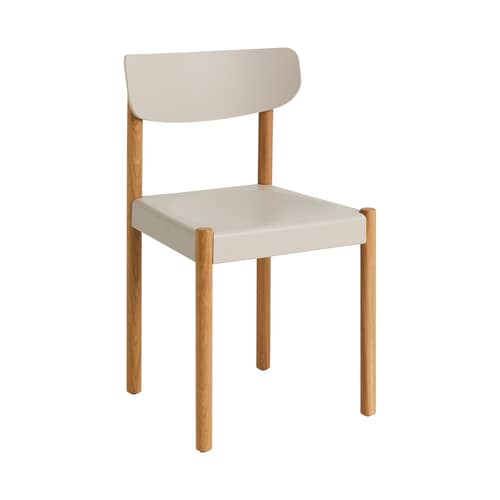 Chaise Pack 10 gris / Polypropylène recyclé - Hay - Gris craie / Chêne huilé - Chêne massif huilé, Fibre de bois, Polypropylène recyclé
