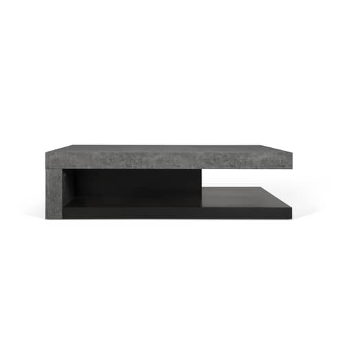 Chicago Coffee table wood grey / 110 x 65 cm x H 29 cm - Concrete-effect melamine - POP UP HOME - Grey concrete effect / Black - High density fibreboard, Melamine
