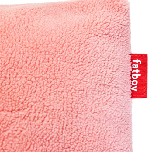 Coussin Square Teddy tissu rose / Tissu duveteux - 50 x 50 cm - Fatboy - Rose Cheeky - Polypropylène, Tissu peluche
