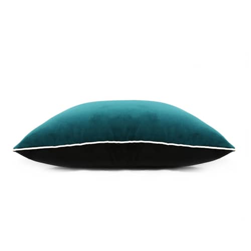 Double jeu Cushion textile blue / Velvet - 40 x 55 cm - Maison Sarah Lavoine - Sarah blue / Black radish - Foam, Velvet