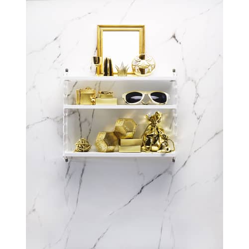 Etagère String® Pocket Bois / L 60 x H 50 cm - Réédition 1949 - String Furniture - Blanc - Acier laqué, MDF peint