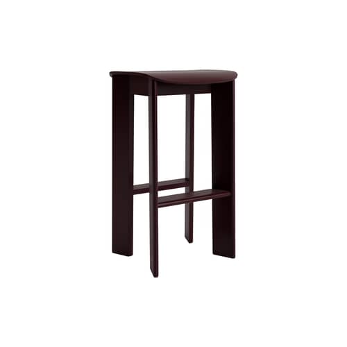 Chisel 30 High High stool wood red / H 75 cm - Hay - Dark burgundy - Lacquered Beech Veneer