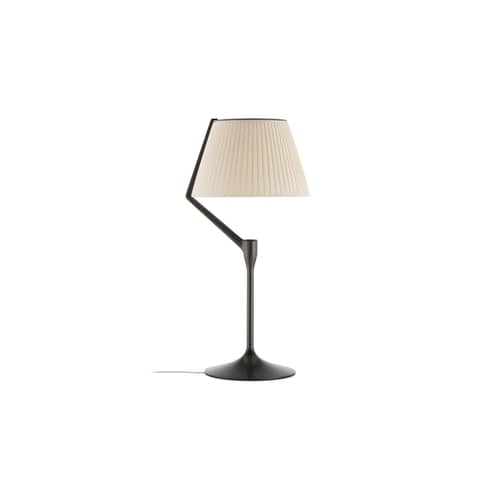 Lampada da tavolo Angelo Stone LED metallo marrone / H 70 cm - Kartell - Tessuto Titanio / Ecrù - Alluminio, Cotone, Termoplastica
