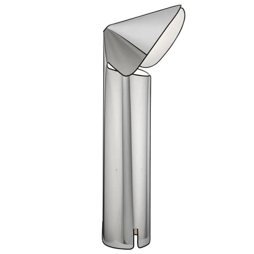Lampadaire Chiara gris métal / Ø 72 x H 145 cm / Réédition 1969 - Flos - Acier poli / Liseré noir - Acier inoxydable