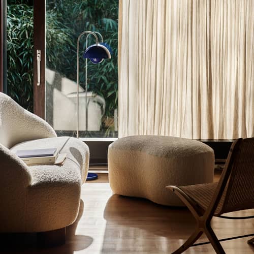 Lampadaire Flowerpot VP12 métal bleu / Verner Panton, 1969 - &tradition - Bleu cobalt - Acier