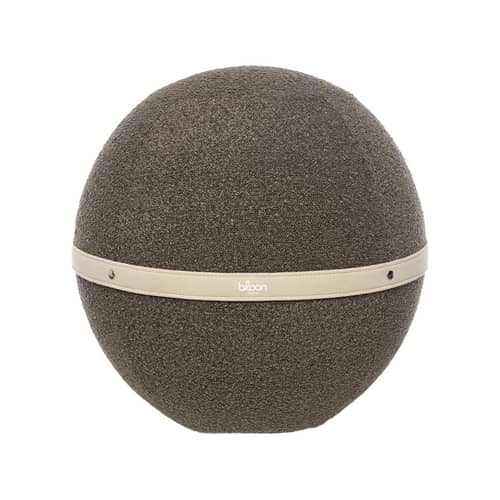 Pouf Bouclette XL tessuto grigio / Ergonomico - Ø 65 cm / Lana a spirale - BLOON PARIS - Ciottolo - Lana bouclé, PVC
